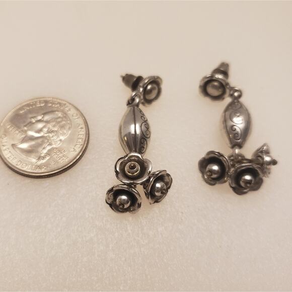 Brighton vintage retired rare LE‎ Caprice flower drop earrings - Picture 3 of 3